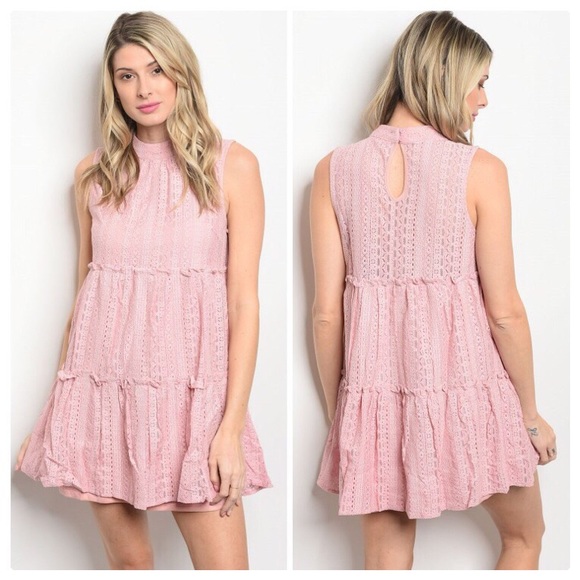 Cotton Candy Rose Baby Doll Mini Dress - Picture 7 of 7